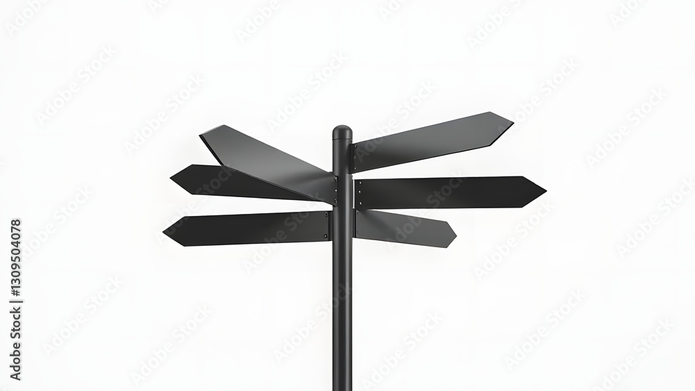 An empty directional signpost offers a blank choice along the road An empty directional signpost offers a blank choice along the road