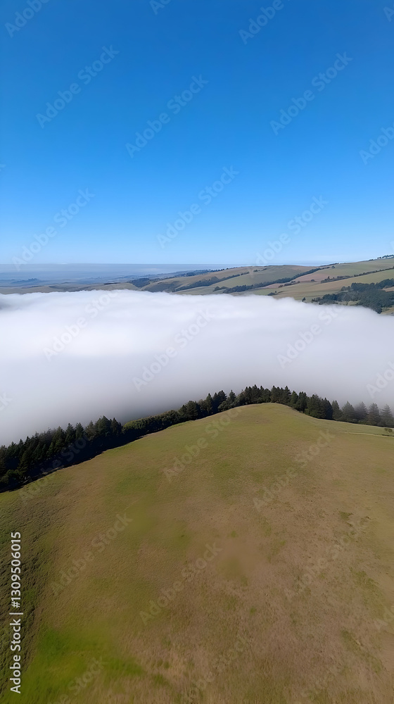 Aerial View of Rolling Hills and Fog Aerial View of Rolling Hills and Fog