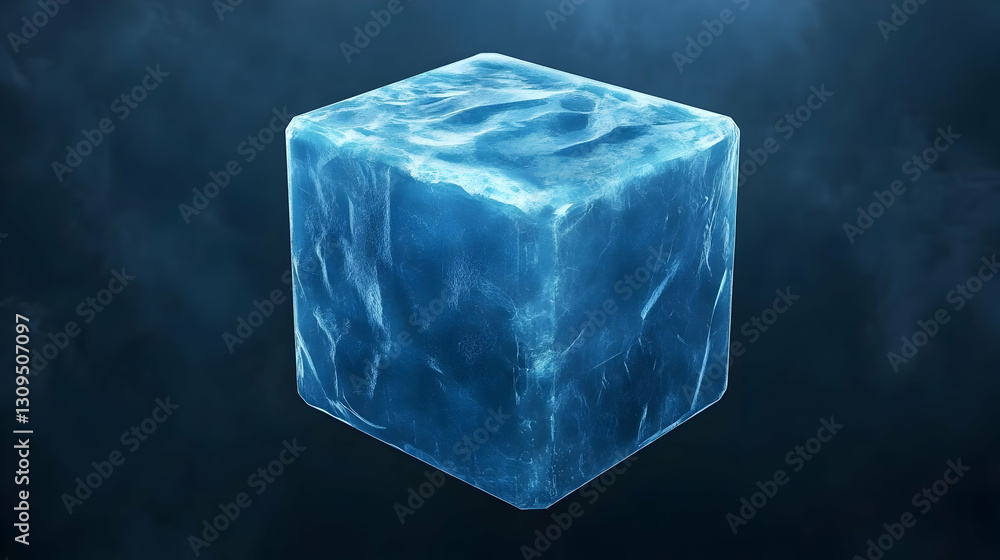 Obraz premium 3D Render of a Glacial Ice Cube