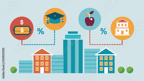 An infographic chart comparing the amount of student debt incurred at a community college compared to a university highlighting the benefits of. Vector illustration