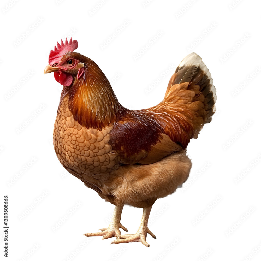 Fototapeta premium brown chicken isolated on transparent background