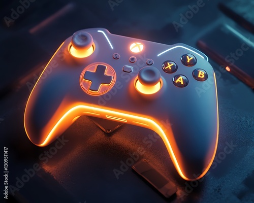 Wallpaper Mural Illuminated gaming controller with buttons and directional pad displayed Torontodigital.ca