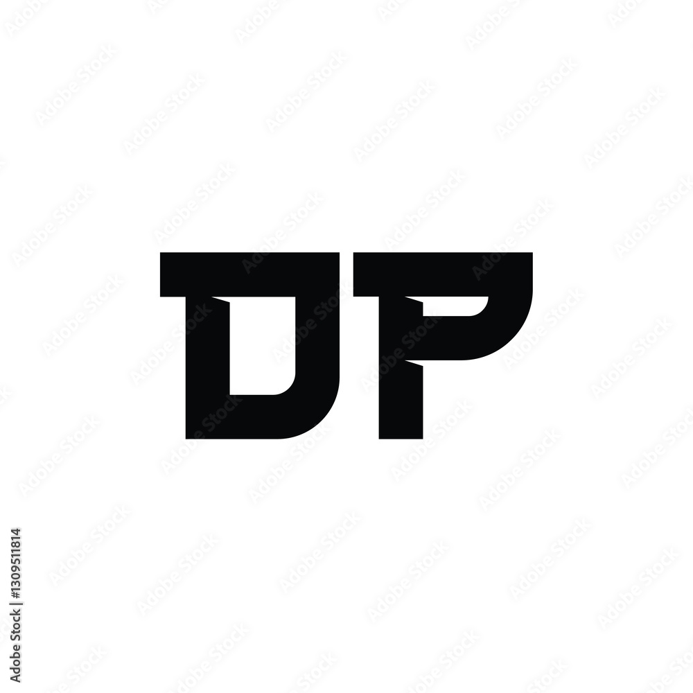 Obraz premium DP monogram logo design letter text name symbol monochrome logotype alphabet character simple logo