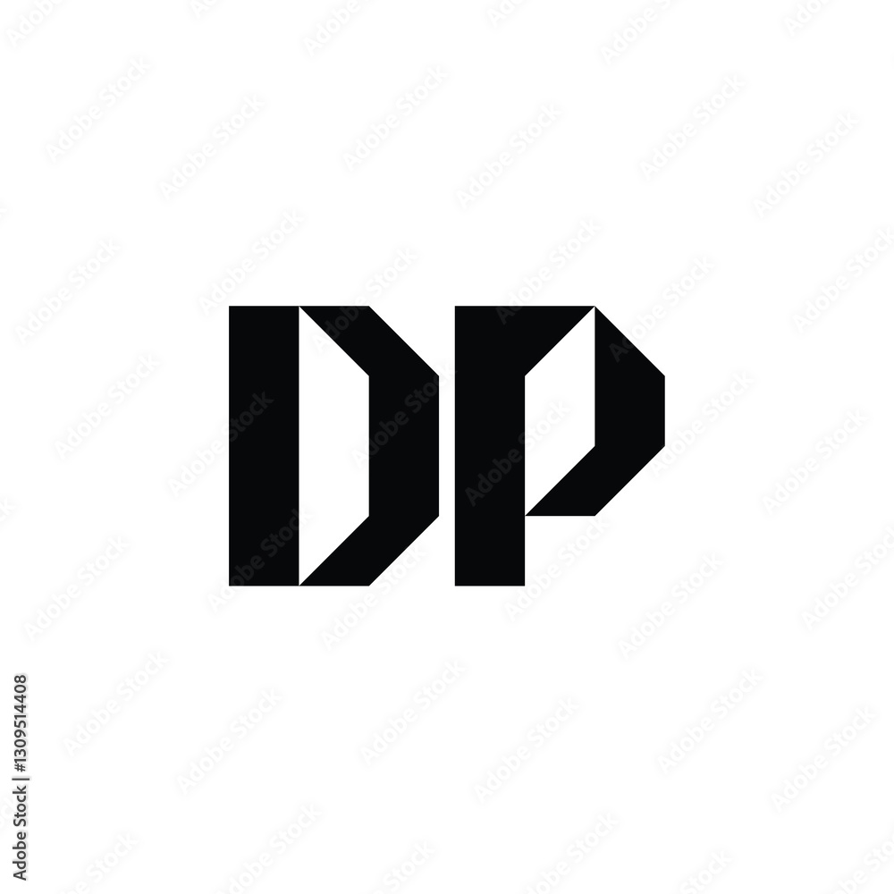 Obraz premium DP monogram logo design letter text name symbol monochrome logotype alphabet character simple logo