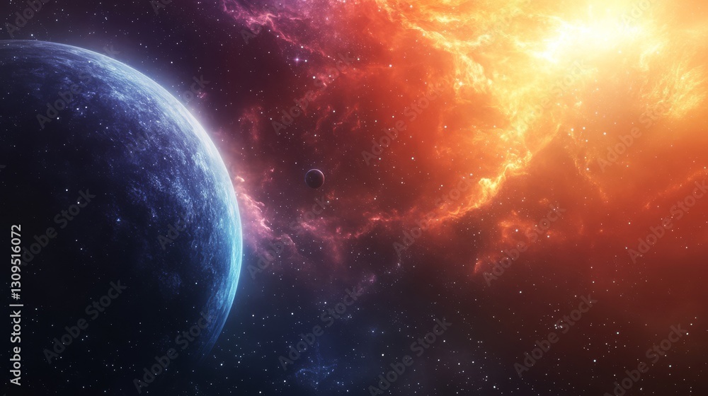 Obraz premium Abstract planets and space background