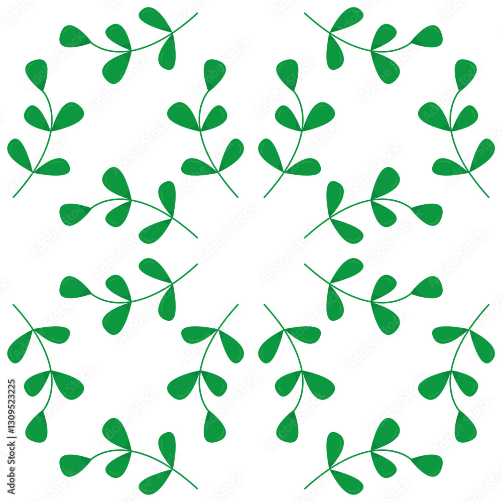 Obraz premium Green leavse pattern. For poster, card, banner, discount, special offer, cover, menu, advertising. Vector illustration EPS10 