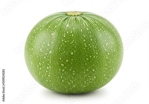 Round Green Squash Isolated Vibrant Photo. AI Generated