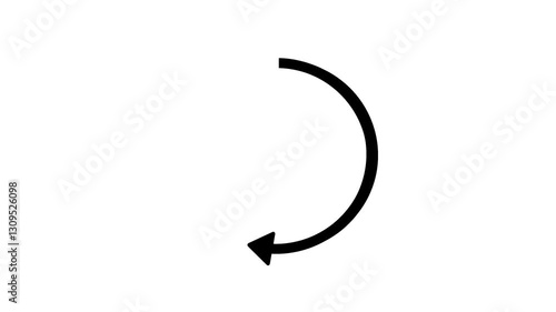 Loading animation footage, in the form of an arrow moving in a perfect circle, on the white background