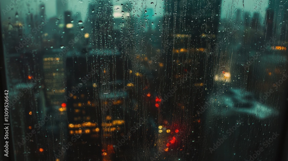 Close up of raindrops on a window Close up of raindrops on a window