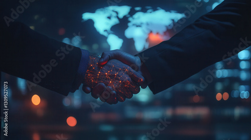 Obraz na płótnie Globalny networking – korporacyjne połączenia biznesowe w salonie