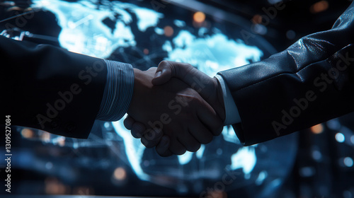 Obraz na płótnie Globalny networking – korporacyjne połączenia biznesowe w salonie