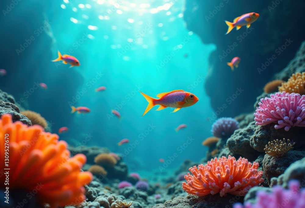 Fototapeta premium exploring vibrant marine life thriving protected underwater environments colorful corals diverse fish species, aquatic, aquarium, biodiversity, bouyancy, colors, deeps