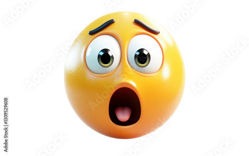 A high-quality 3D emoji showcasing wide eyes and an open mouth representing extreme amazement Isolated on transparent background PNG