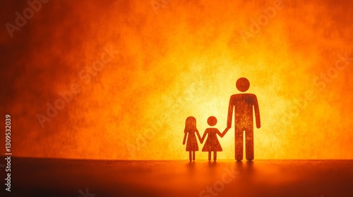 Abstract family bond in warm tones, soft light, gradient backdrop