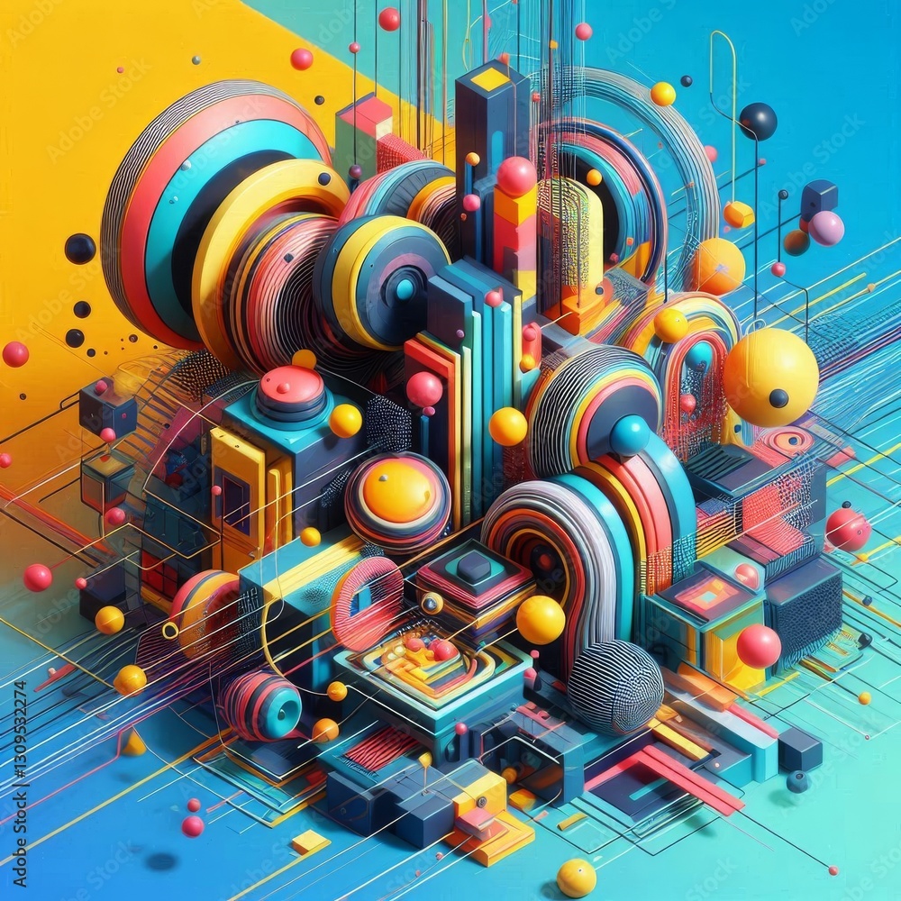 NFT Art Backdrop: Abstract 3D Crypto Art Illustration NFT Art Backdrop: Abstract 3D Crypto Art Illustration