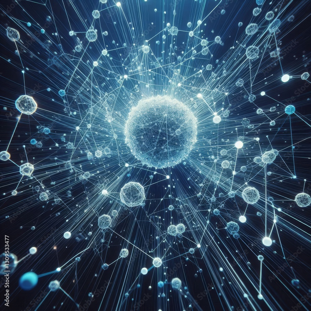 Decentralized Network: Abstract 3D Web3 Technology Illustration
Decentralized Network: Abstract 3D Web3 Technology Illustration