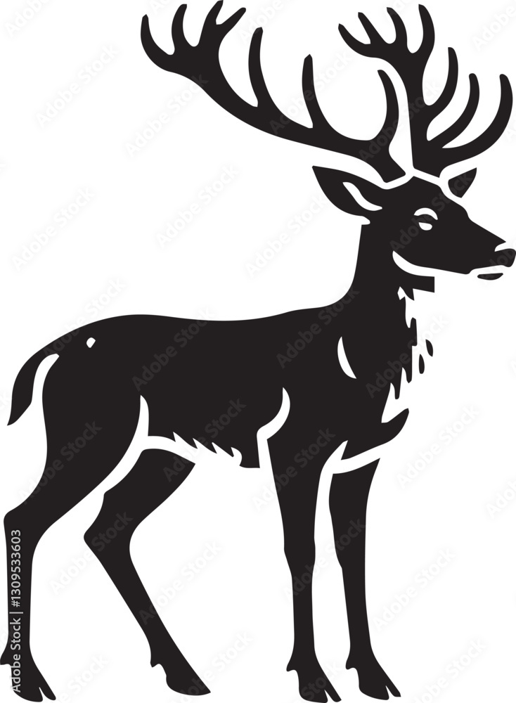black deer silhouette vector, deer vector illustration, deer logo vector, deer vector icon, deer silhouette vector isolated on white background black deer silhouette vector, deer vector illustration, deer logo vector, deer vector icon, deer silhouette vector isolated on white background