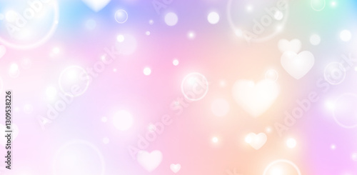 Rainbow princess background, soft pink dawn made in realistic style with clipping mask. Fantasy unicorn sky pearlescent backdrop. Cute unusual holographic wallpaper.