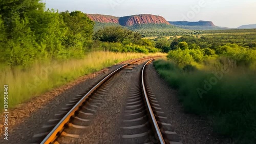 African Railway Journey: Scenic Tracks and Mountains