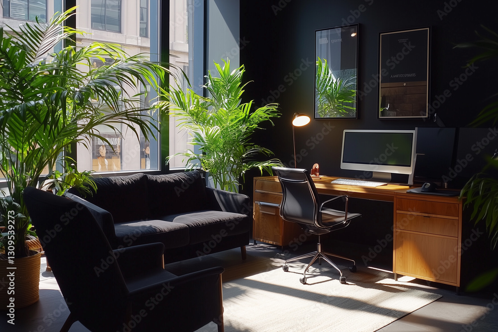 Fototapeta premium Stylish Modern Home Office Setup
