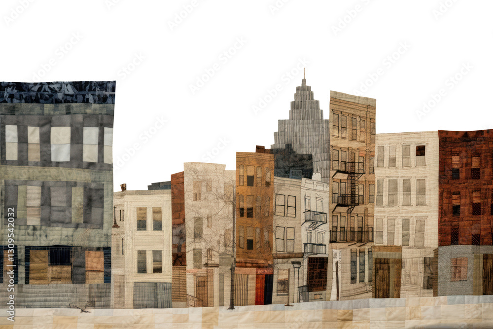 PNG Buildings street quilt city. PNG Buildings street quilt city.