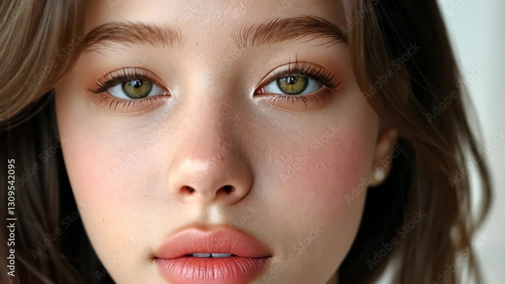 pretty multiracial woman green eyes with radian flawless skin , facial and skincare and beauty industrial model pretty multiracial woman green eyes with radian flawless skin , facial and skincare and beauty industrial model