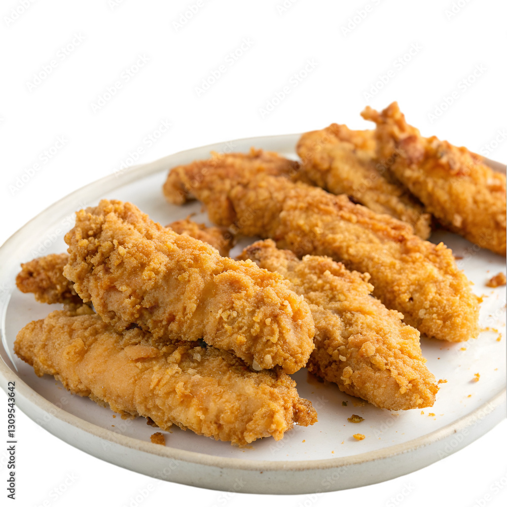 Crispy chicken tenders isolated on transparent background Crispy chicken tenders isolated on transparent background