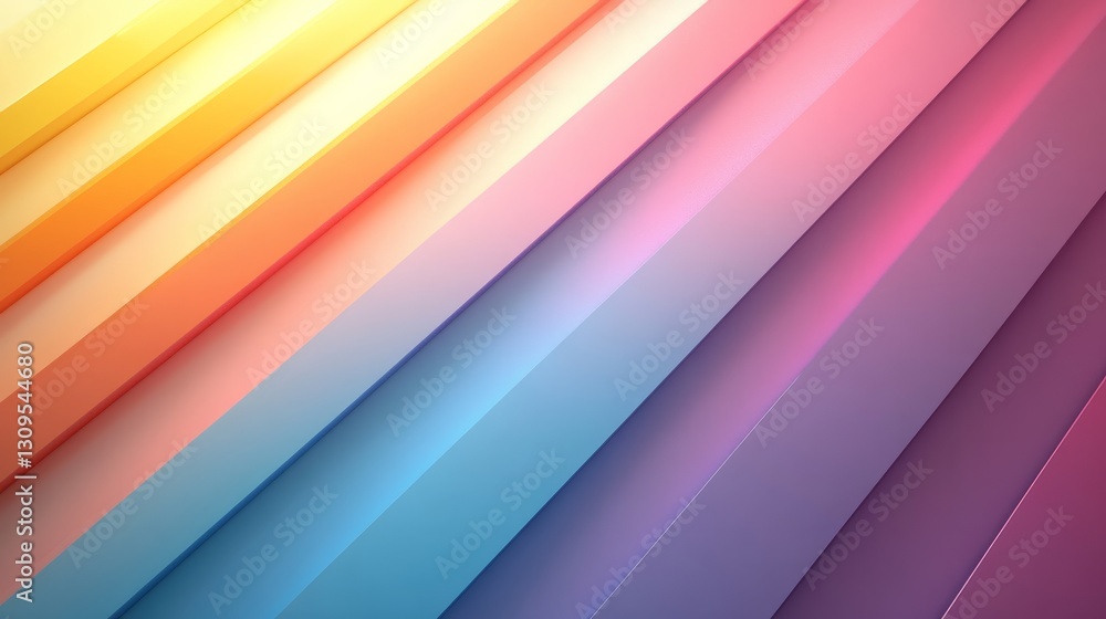 Fototapeta premium Minimalist background with overlapping translucent rainbow stripes, representing diversity and inclusion 