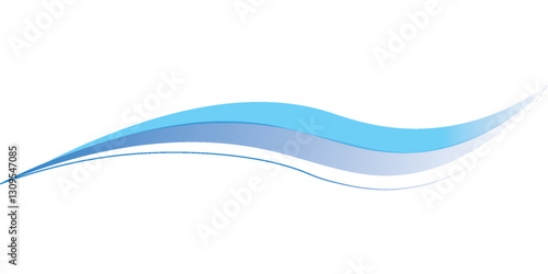 blue wave curve, blue wave angle shape for elements, blue graphic line ribbon, blue. vector