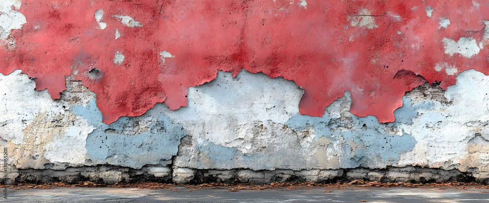 Fototapeta premium Aged Wall With Peeling Paint And Color Variations