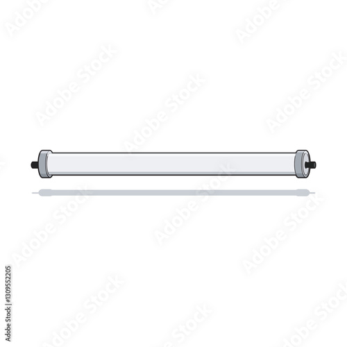Illustration of a fluorescent tube light, commonly used for indoor lighting in homes, offices, and industrial spaces. Energy-efficient and long-lasting lighting solution.