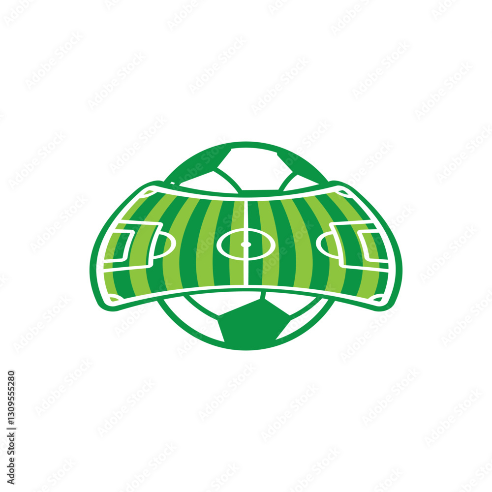 Football field logo icon design vector illustration