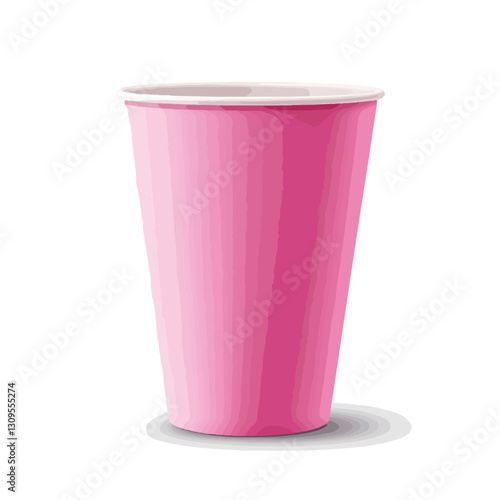 Pink Paper Cup Isolated Cutout Single Object Close-up