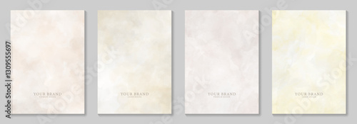 Watercolor vector old paper background set for cards, flyer, poster, banner and cover design. Hand drawn watercolor illustration for your design. Place for text. Aged texture. Template for design.