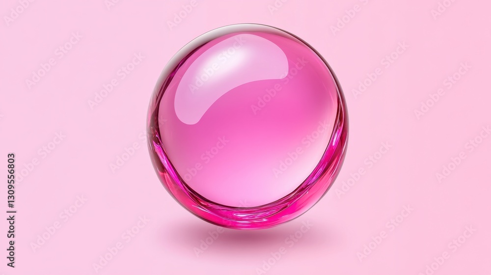 Pink sphere on pink background. Glassy texture, translucent appearance. Soft lighting. Simple, clean image. Studio shot. Pink sphere on pink background. Glassy texture, translucent appearance. Soft lighting. Simple, clean image. Studio shot.