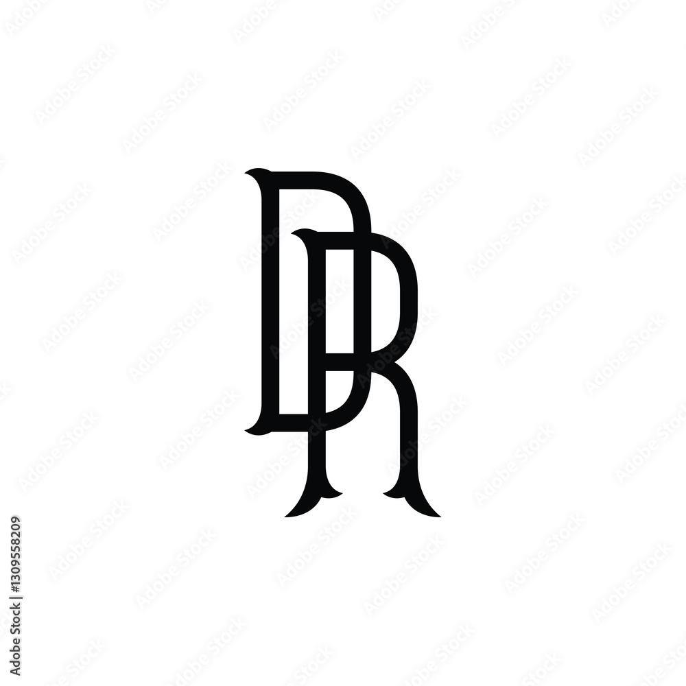 DR monogram logo design letter text name symbol monochrome logotype alphabet character simple logo DR monogram logo design letter text name symbol monochrome logotype alphabet character simple logo
