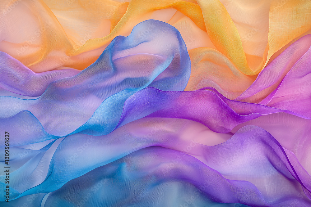 Fototapeta premium Colorful Silk Fabric Waves