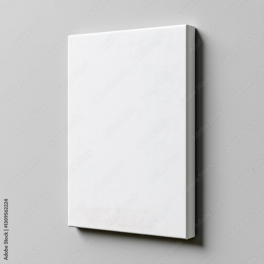 A white canvas mounted on a clean wall ready for artistic expression highlighting the space for creativity A white canvas mounted on a clean wall ready for artistic expression highlighting the space for creativity
