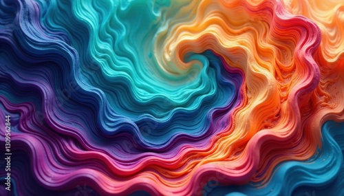 Vibrant, textured swirls in teal, orange, and purple , vivid, grain