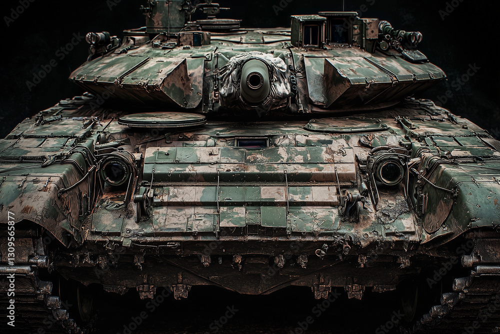 Obraz premium Military Tank in Abandoned Condition