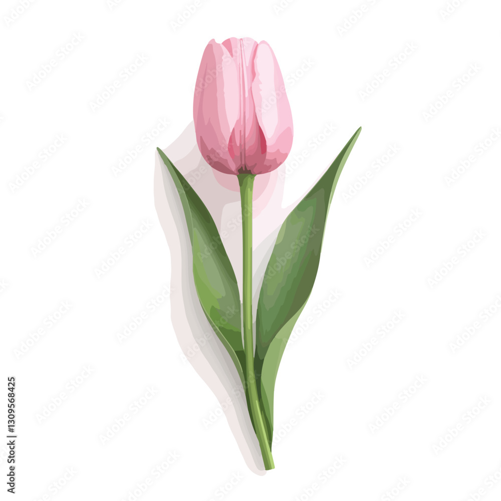 Pink Tulip Stalk 3D Render Icon Isolated Cutout Pink Tulip Stalk 3D Render Icon Isolated Cutout