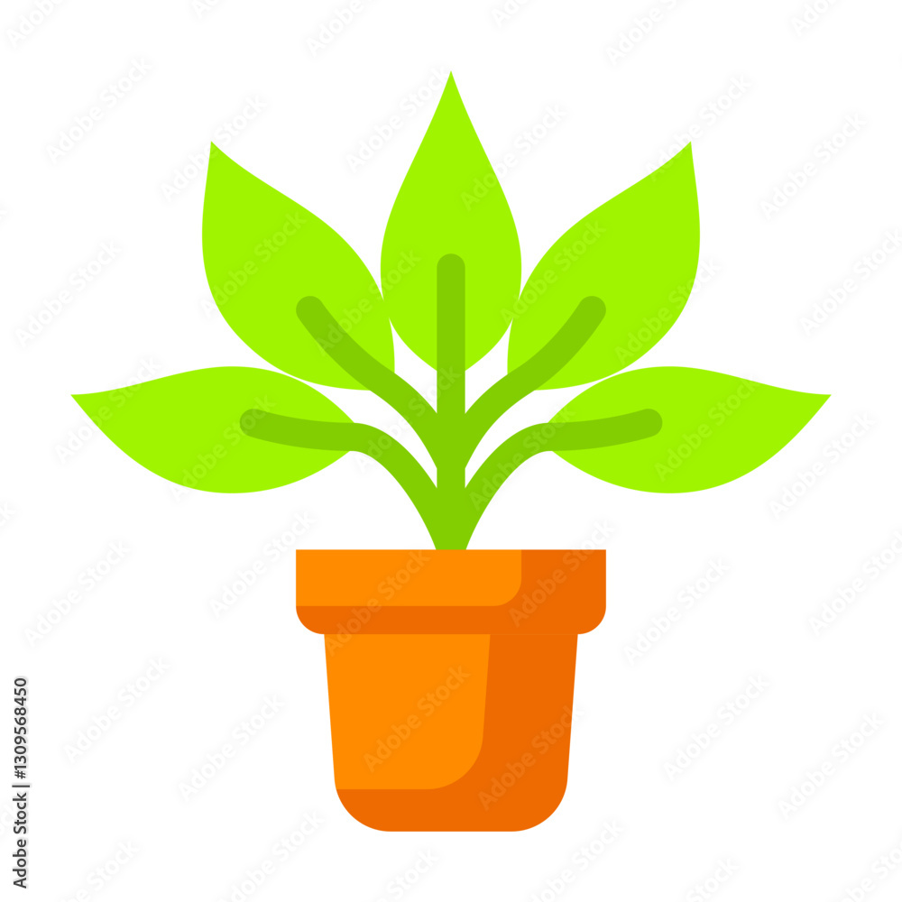 Flat Aglaonema Icon Flat Aglaonema Icon