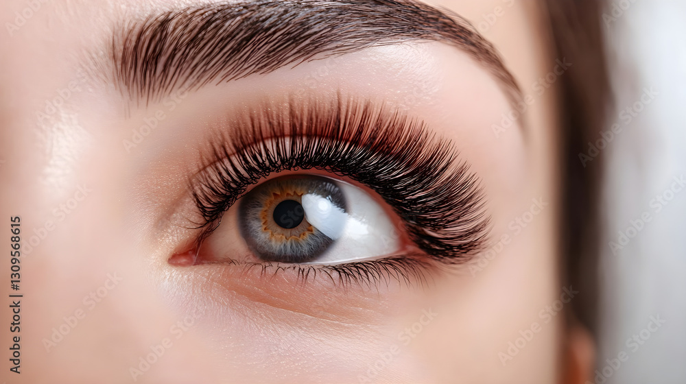 Beautiful close-up of a woman’s eye showcasing stunning eyelashes and striking blue-green iris tone with natural light Beautiful close-up of a woman’s eye showcasing stunning eyelashes and striking blue-green iris tone with natural light