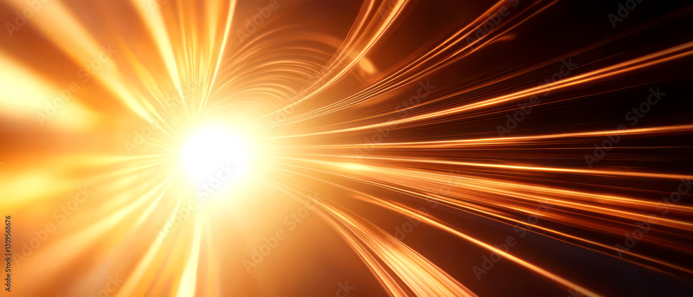 Obraz premium Dynamic Glowing Warp Speed Effect for Futuristic Travel Background