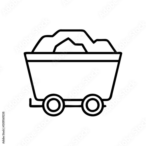 Coal cart icon, mining and energy resource