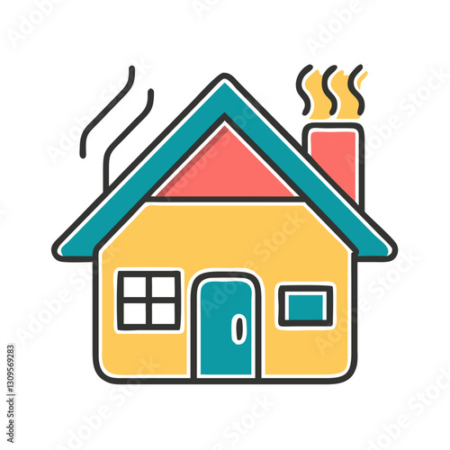 Cozy home icon, warm and inviting house illustration