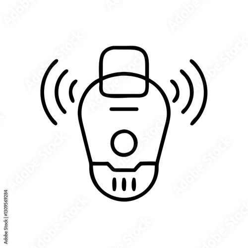 Carbon monoxide alarm icon, safety warning system