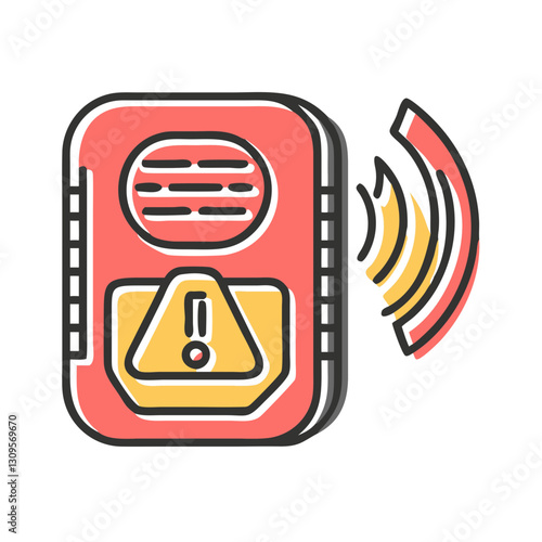 Carbon monoxide detector icon, home safety device