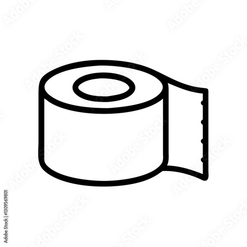 Packing tape roll, black and white, sealing and moving