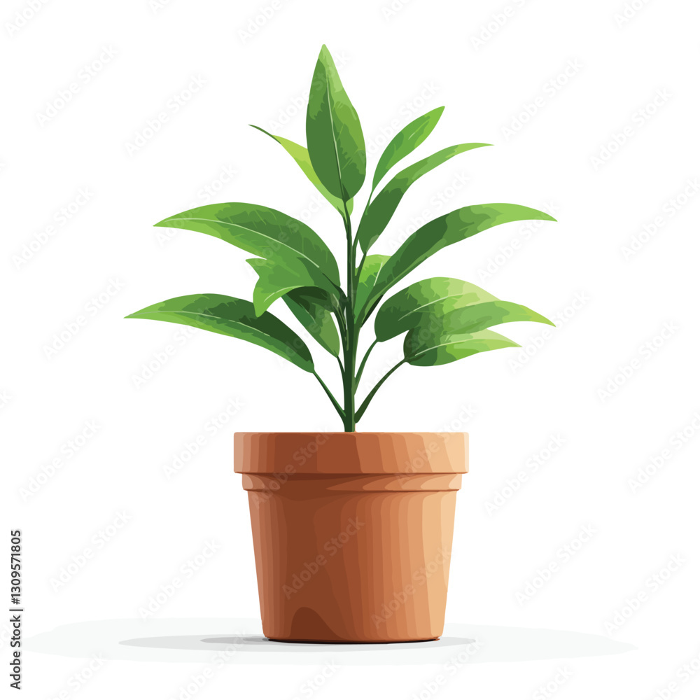 3D Render Plant in Pot Icon Isolated Cutout 3D Render Plant in Pot Icon Isolated Cutout